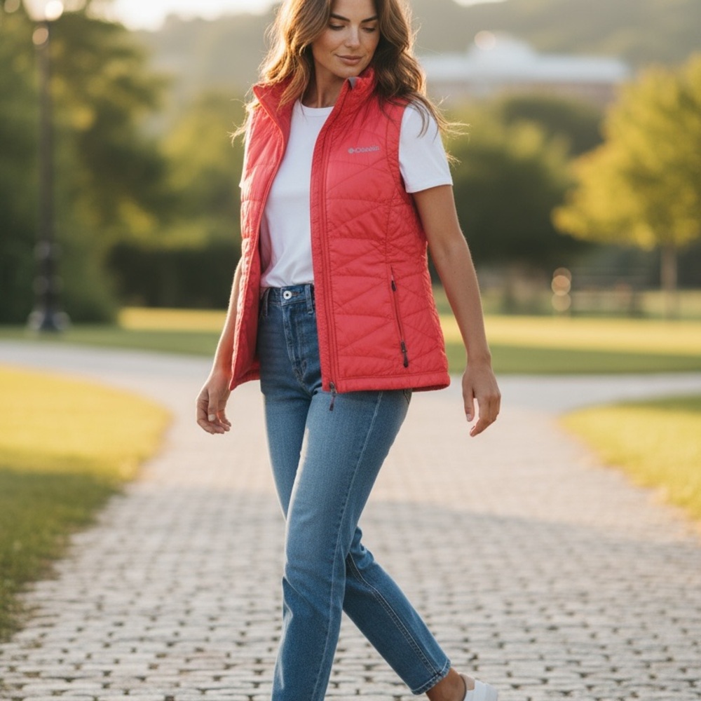 Columbia Women's Red Quilted Vest